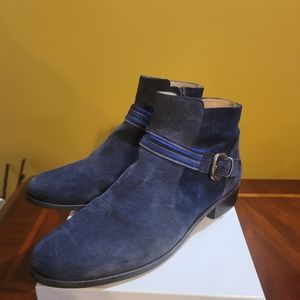Suede Navy Blue Booties Size 42